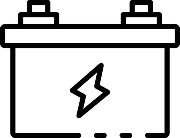 Battery Power Car Icon Outline Style — Stock Vector