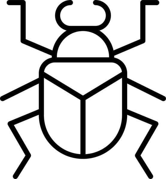 Insektenkäfer Tier Symbol Umrissstil — Stockvektor