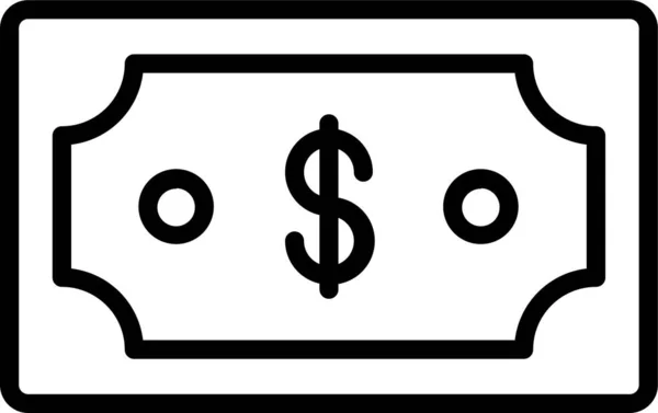 Δολάριο Νόμισμα Εικονίδιο Στυλ Περίγραμμα — Διανυσματικό Αρχείο