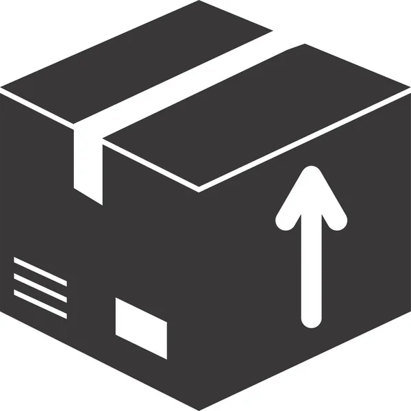 Ikona Zásilkového Balíčku Pevném Stylu — Stockový vektor