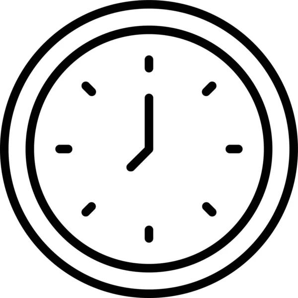 Temps Montre Heure Icône Dans Style Contour — Image vectorielle