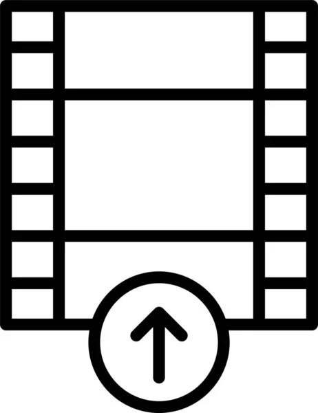 视频剪辑记录图标的轮廓风格 — 图库矢量图片