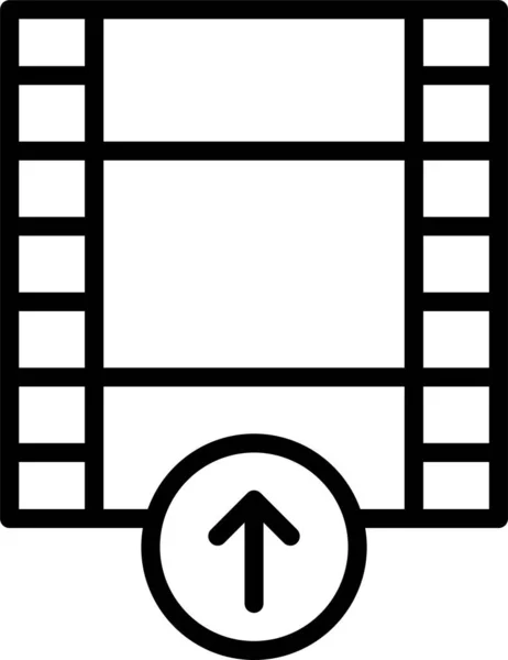 Icône Enregistrement Clip Vidéo Dans Style Contour — Image vectorielle