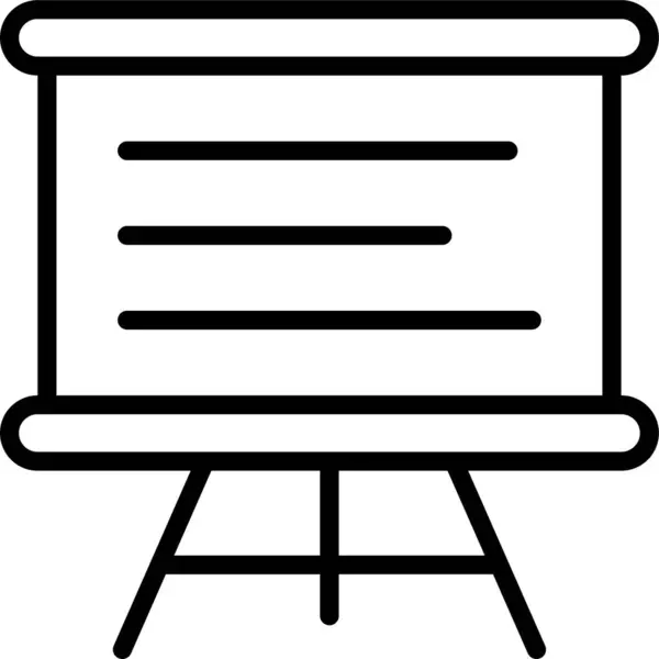 Bureau Stand Travailler Icône Dans Style Contour — Image vectorielle