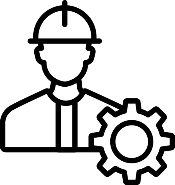 Икона Работника Подрядчика — стоковый вектор