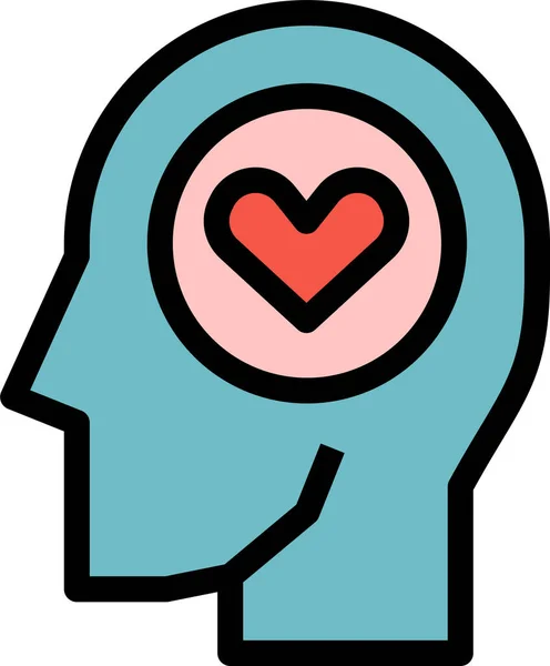 Ikona Miłości Głowy Mózgu Stylu Wypełnionym — Wektor stockowy