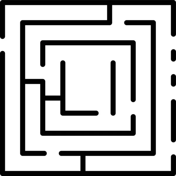 Labyrint Lösning Pusselikon — Stock vektor