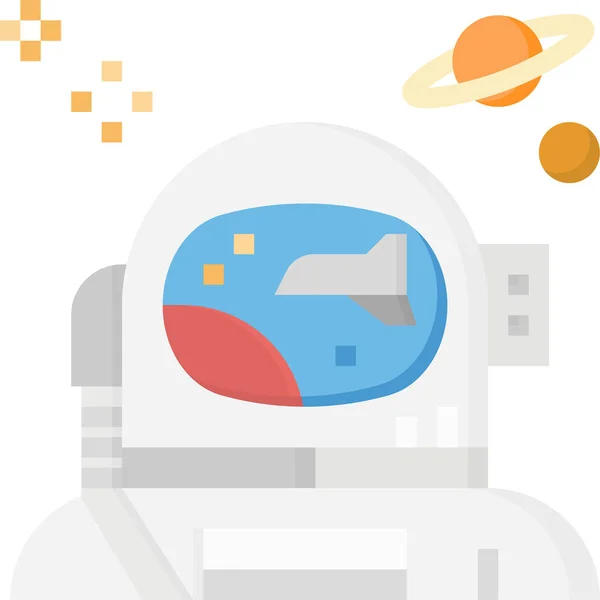 Astronaut Avatar Galaxy Icon Flat Style — Stock Vector
