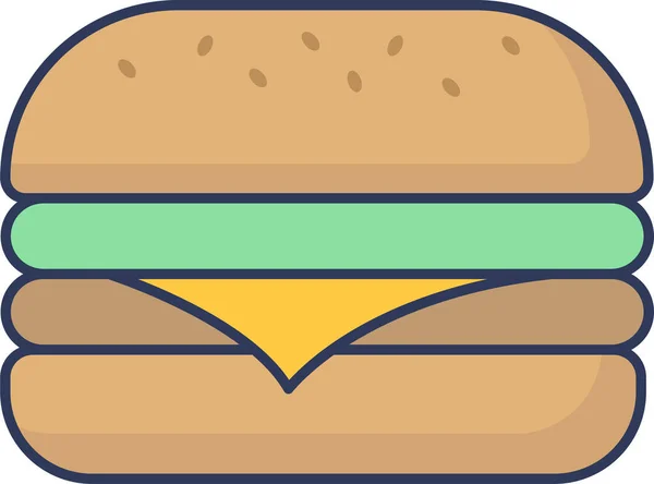 Burger Hamburger Food Icon — Stock Vector