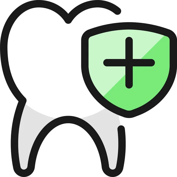 Ícone Escudo Dentário Odontológico Estilo Contorno Preenchido —  Vetores de Stock