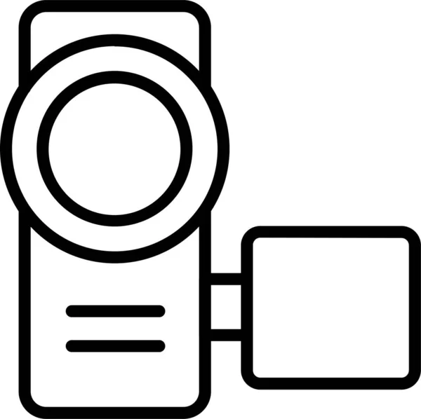Videokamera Camcorder Symbol Umriss Stil — Stockvektor