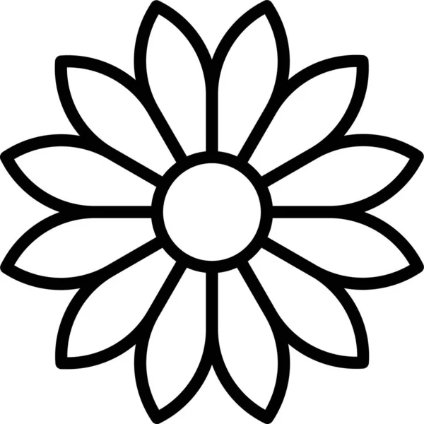 Цветок Лепестков Природы Иконка Стиле Наброска — стоковый вектор