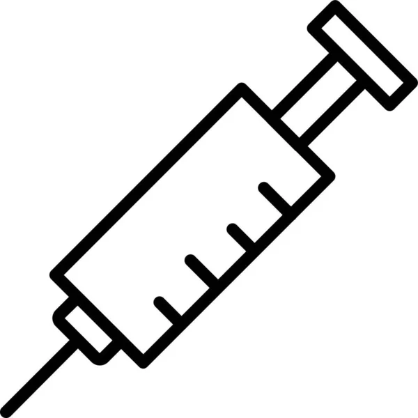 Syringe Medicine Needle Icon Outline Style — Stock Vector