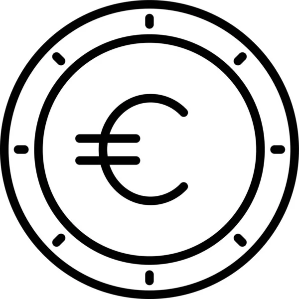 硬币货币图标 轮廓式 — 图库矢量图片