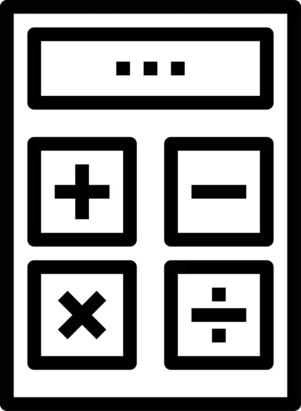 Calculadora Icono Herramienta Papelería Estilo Esquema — Archivo Imágenes Vectoriales