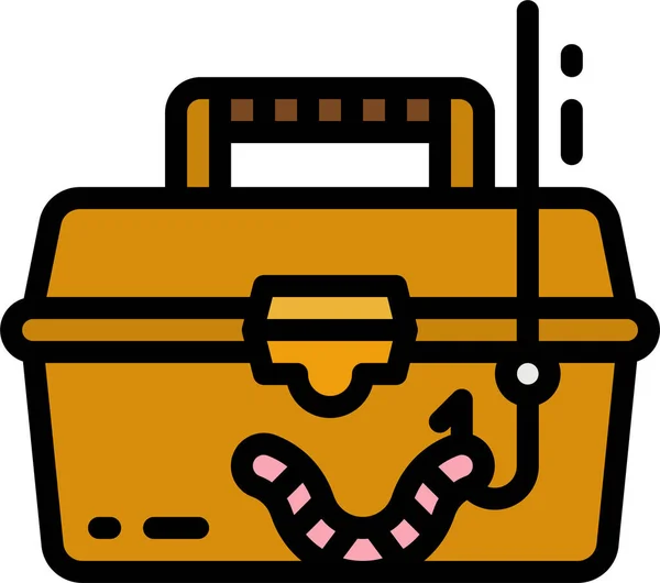 Bait Tackle Box Icon Filled Outline Style — Stock Vector