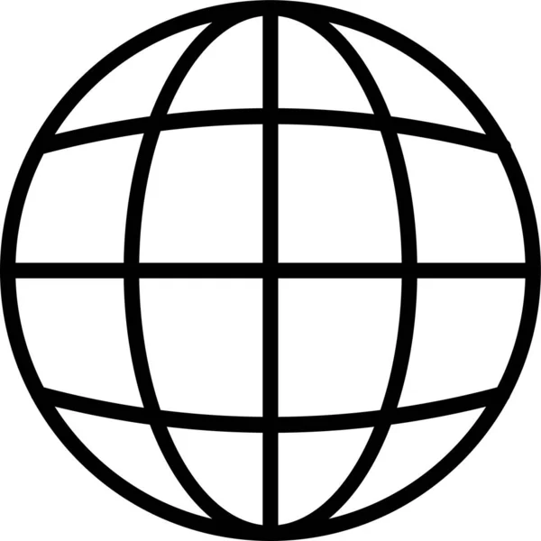 Globus Erde Weltweites Symbol Umrissstil — Stockvektor
