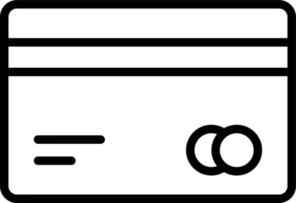 Значок Дебету Кредитної Картки Стилі Контур — стоковий вектор