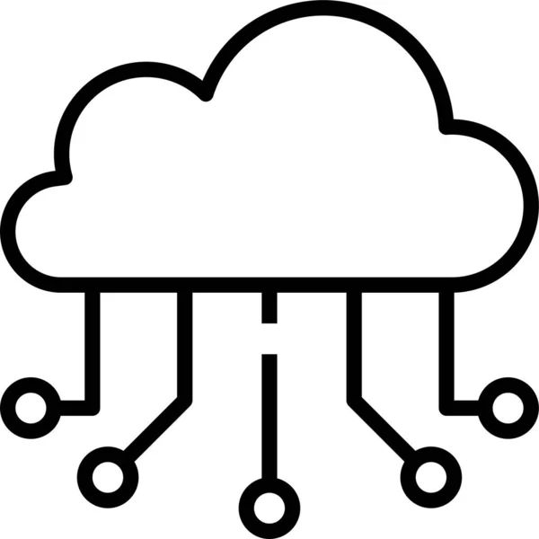 Icône Données Cloud Computing — Image vectorielle