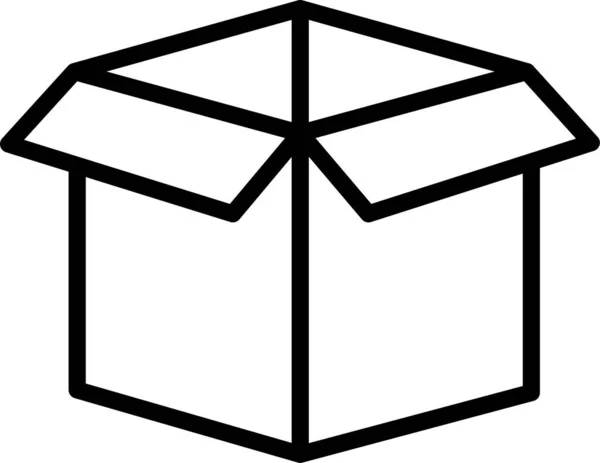Icono Caja Abierta Cartón — Vector de stock