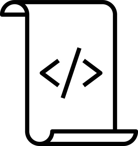Codierungssymbol Für Die Datenverwaltung Umrissstil — Stockvektor