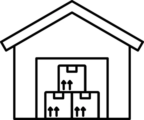 Warehouse Stocks Storage Icon Outline Style — Stock Vector