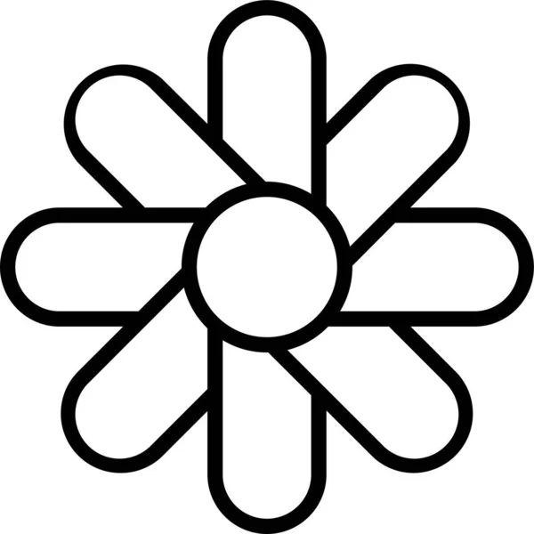 Natur Blütenblätter Botanisches Symbol Umrissstil — Stockvektor