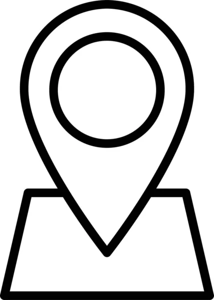 Pin Pointer Map Symbol Umrissstil — Stockvektor