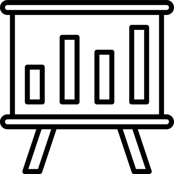 Strategi Whiteboard Rapport Ikon Konturstil — Stock vektor