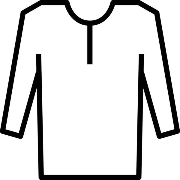 Skjorta Lång Ärm Ikon Kontur Stil — Stock vektor