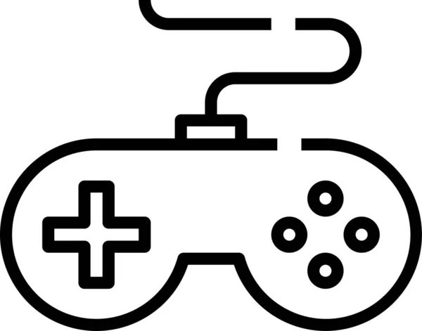 Icône Console Manette Jeu Dans Style Contour — Image vectorielle