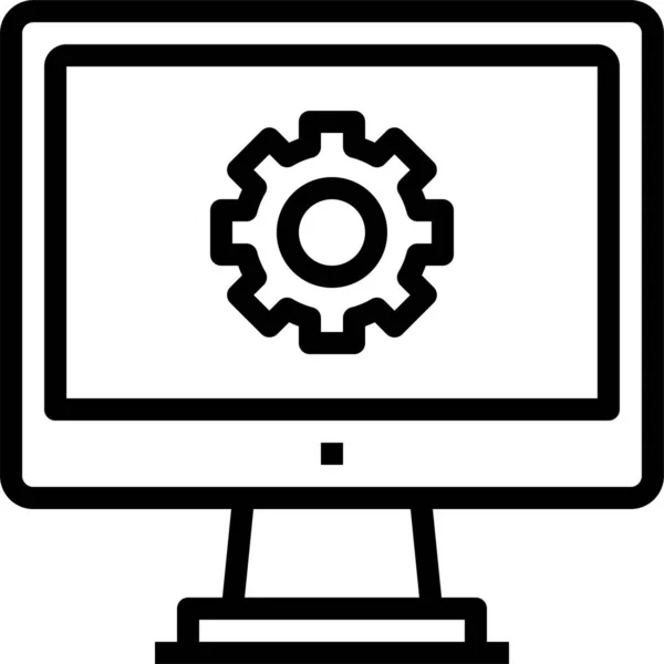 Иконка Процесса Интерфейса Компьютера Стиле Наброска — стоковый вектор