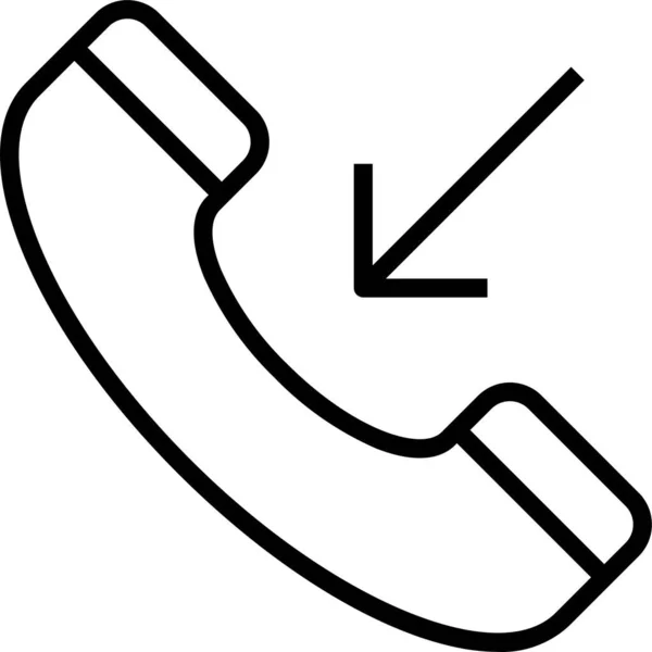 Inkomend Telefoonpictogram Contourstijl — Stockvector