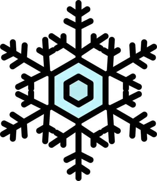 Иконка Снежинки Холодного Снега Стиле Заполненного Контура — стоковый вектор