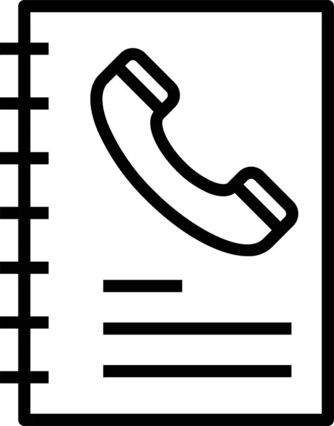 Εικονίδιο Επαφών Τηλεφωνικού Καταλόγου Στυλ Περίγραμμα — Διανυσματικό Αρχείο
