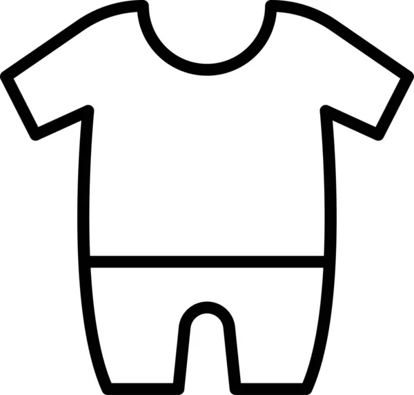 Shirt Kid Doek Pictogram Omtrek Stijl — Stockvector