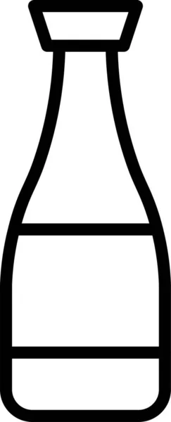 Пляшка Вина Алкогольний Значок Контурному Стилі — стоковий вектор