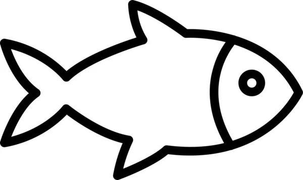 Ícone Comida Mar Peixe Estilo Esboço — Vetor de Stock