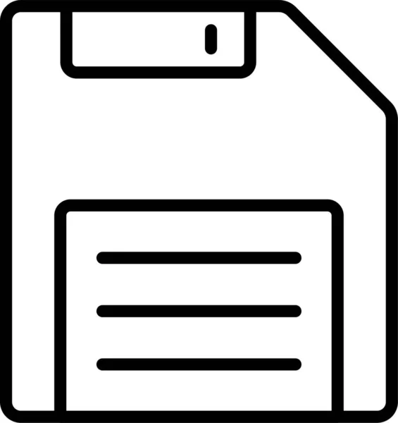Εικονίδιο Δεδομένων Diskette Δίσκων Στυλ Περιγράμματος — Διανυσματικό Αρχείο