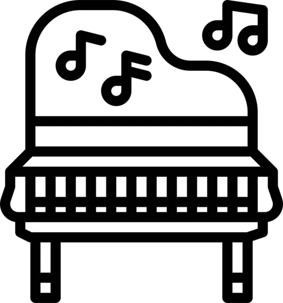 Icono Musical Gran Instrumento Estilo Esquema — Vector de stock