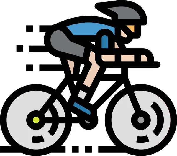 Athlete Bicycle Race Icon Filled Outline Style — Stock Vector