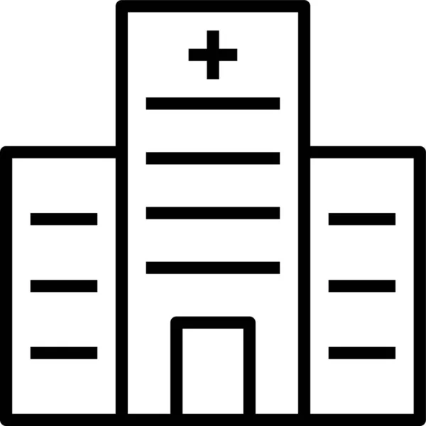 Значок Медичних Клінік Будівель Контурному Стилі — стоковий вектор