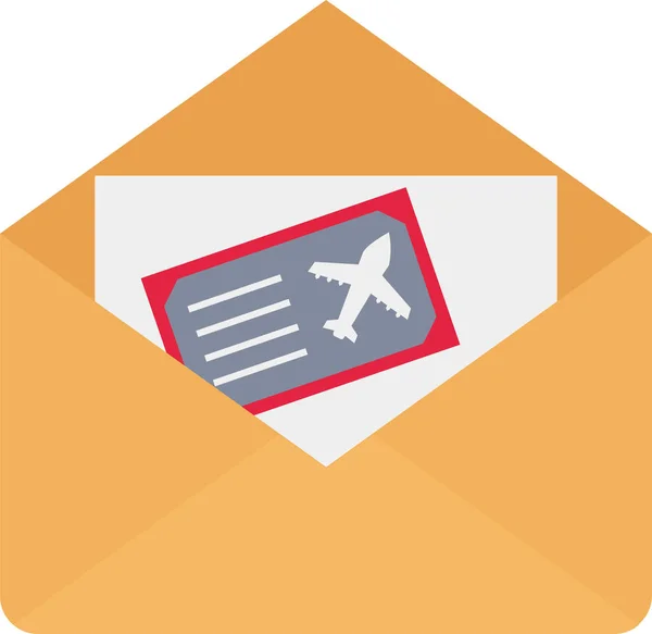 Ticket Envelope Travel Icon — Stock Vector