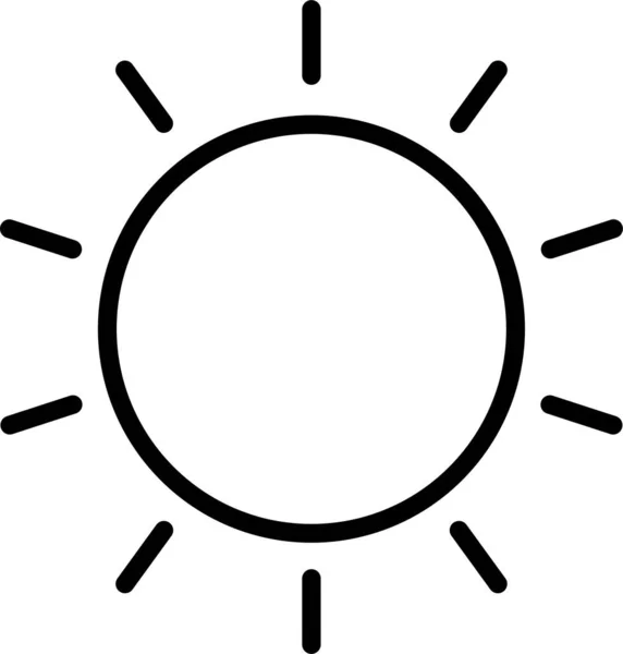阳光夏日阳光明媚的图标轮廓风格 — 图库矢量图片