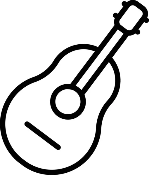 Icono Del Instrumento Guitarra Música Estilo Esquema — Vector de stock