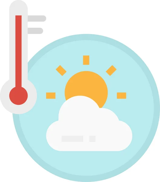 Klimaat Voorspelling Temperatuur Icoon Platte Stijl — Stockvector