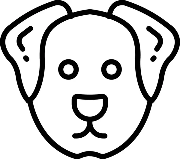 Hundewelpen Ikone Outline Stil — Stockvektor