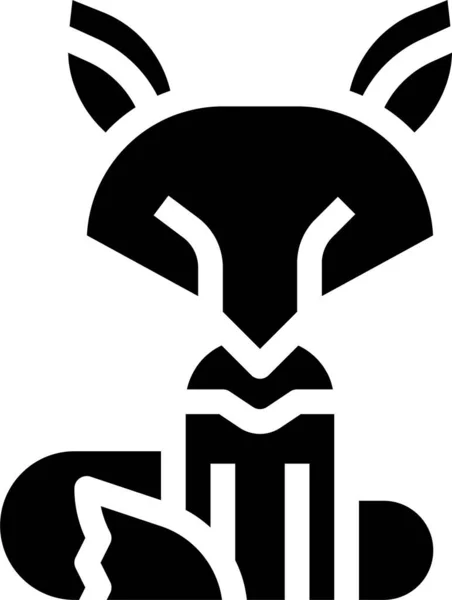 Животное Лиса Икона Млекопитающего Твердом Стиле — стоковый вектор