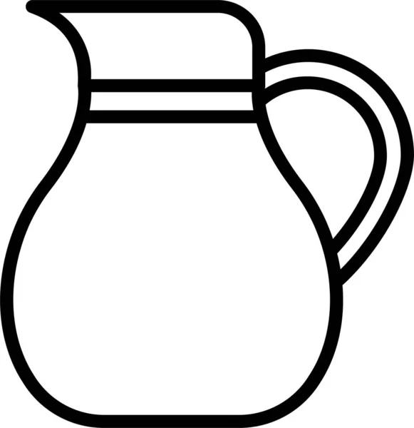 水壶饮料图标 轮廓风格 — 图库矢量图片
