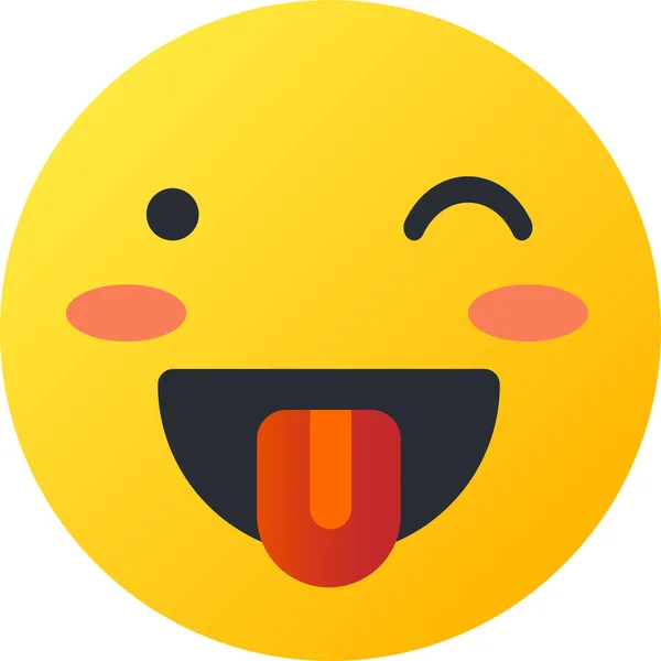 Avatar Τρελό Εικονίδιο Emoji Επίπεδη Στυλ — Διανυσματικό Αρχείο